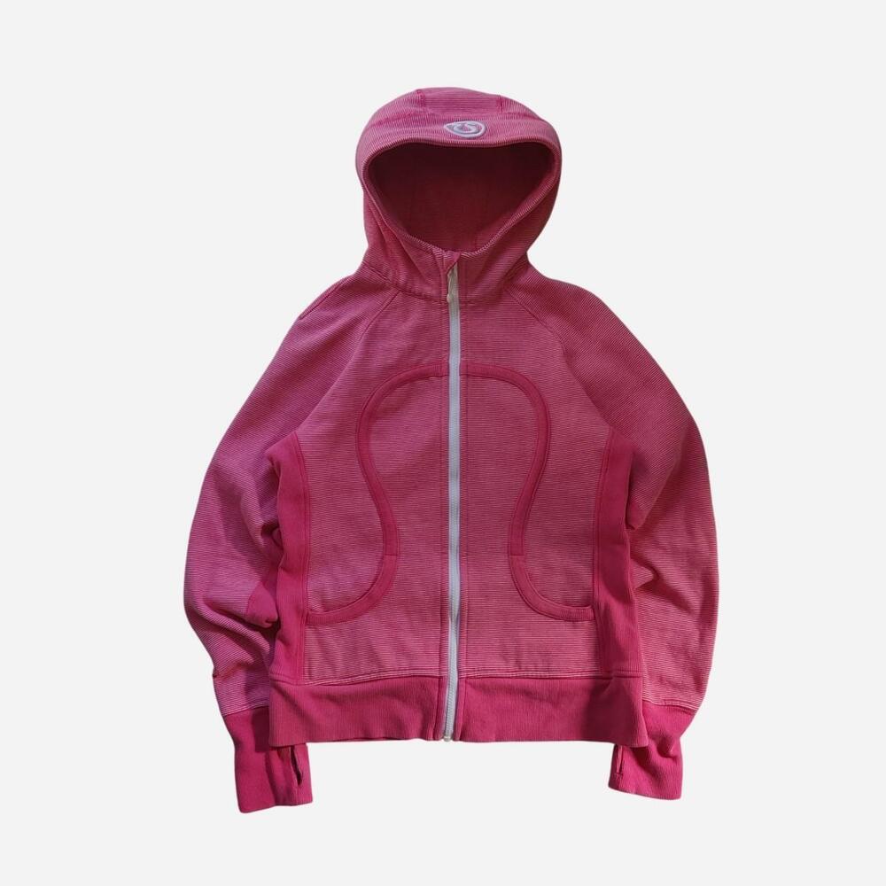 Lululemon Heavyweight Pink Pinstripe Scuba Hoodie